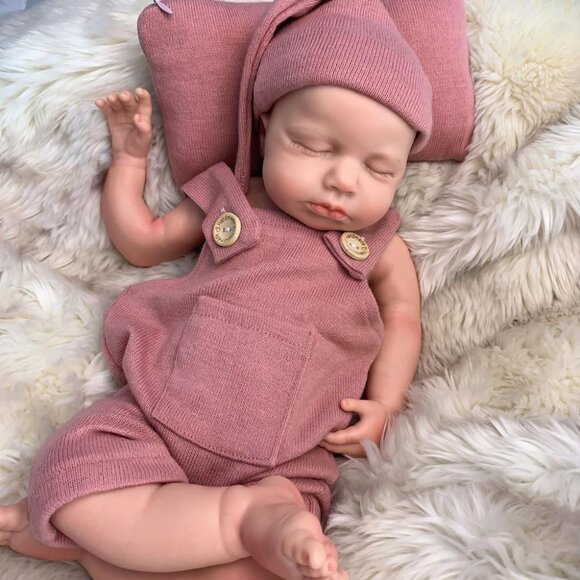 🆕18 inch Lifelike Full Silicone Baby Doll Girl Open Mouth Realistic Reborn Doll - Picture 8 of 11